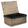 72cm Antique Wash Rope Handled Picnic Basket