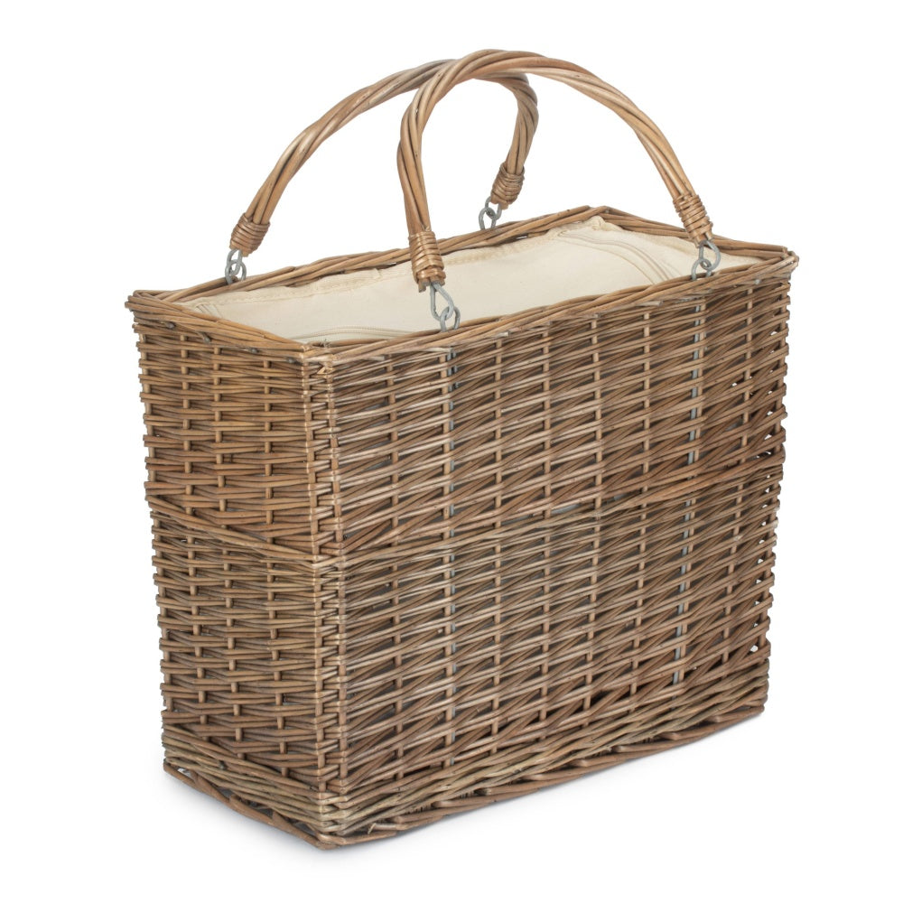 Antique Wash Wicker Insulated Cool Basket