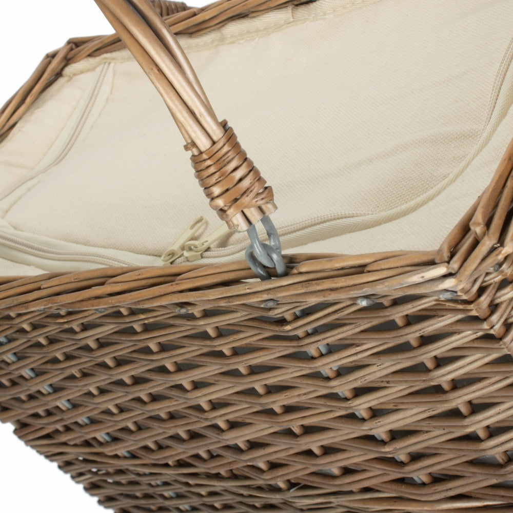 Antique Wash Wicker Insulated Cool Basket