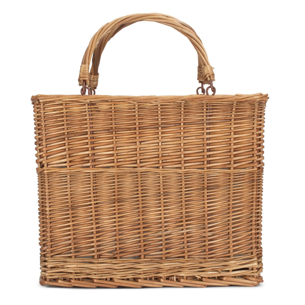 Green Tweed Rectangular Wicker Cooler Basket