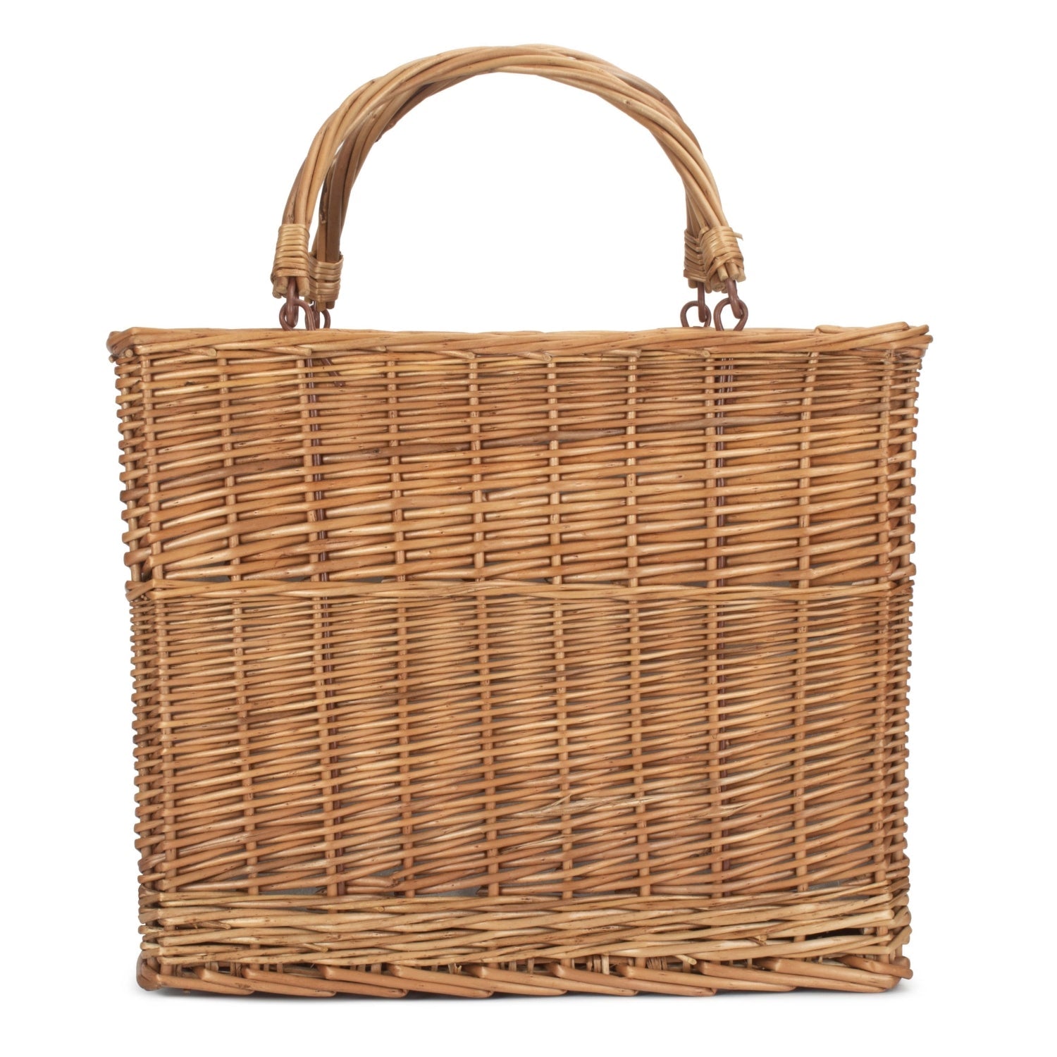Green Tweed Rectangular Wicker Cooler Basket