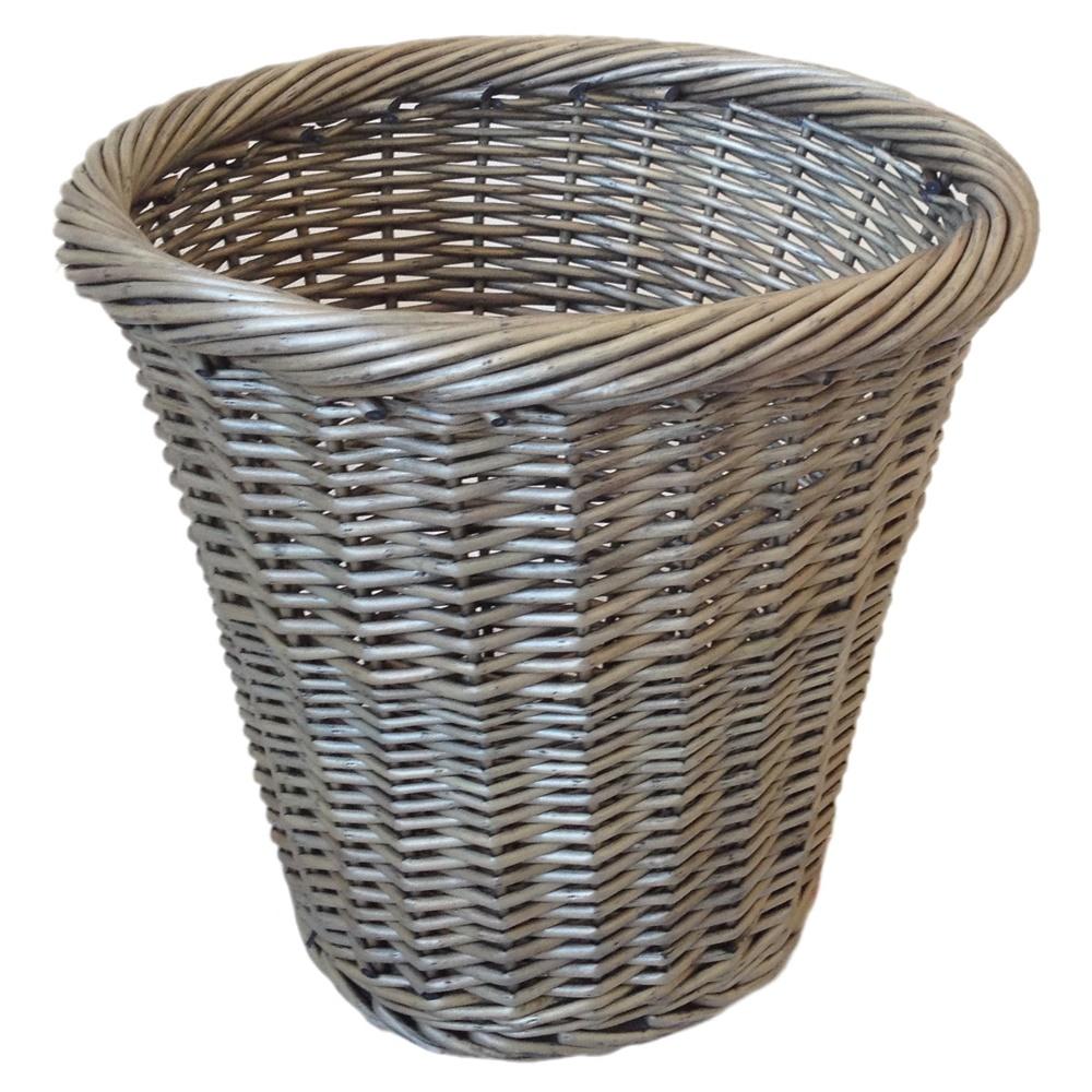 Antique Wash Willow Waste Paper Bin