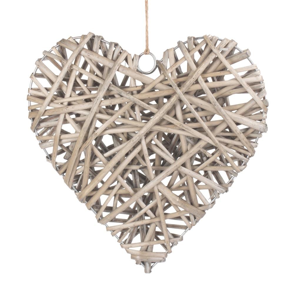 Full Antique Wash Wicker Heart