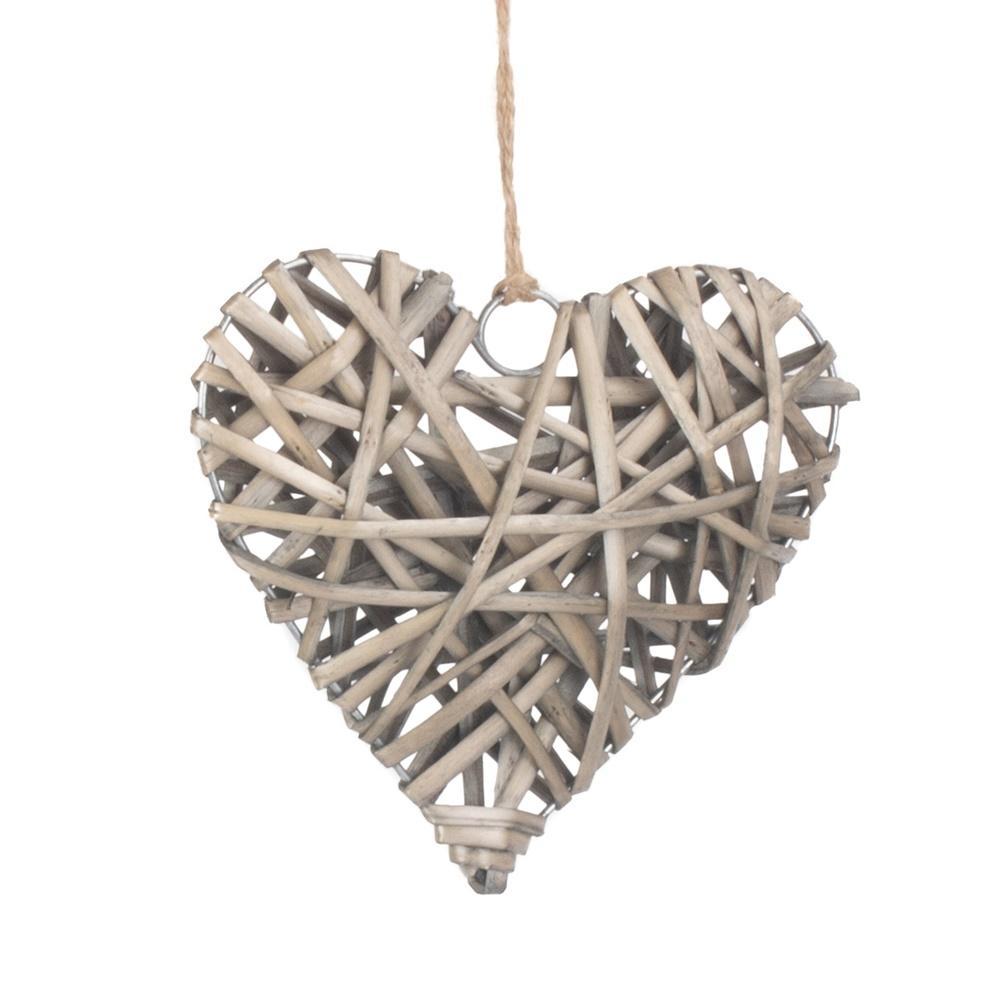 Full Antique Wash Wicker Heart