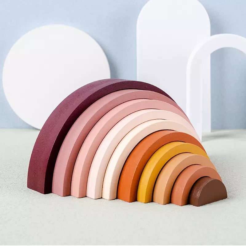 Rainbow Wooden Arch Bridge Stacking Toy