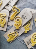 Beeswax Number Cake Topper (full set 0-9)