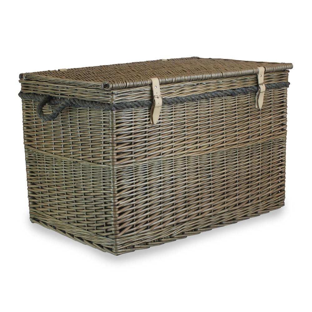 Large Antique Wash Wicker Storage Basket