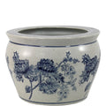 Ceramic Planter  Vintage Blue & White Magnolia Design