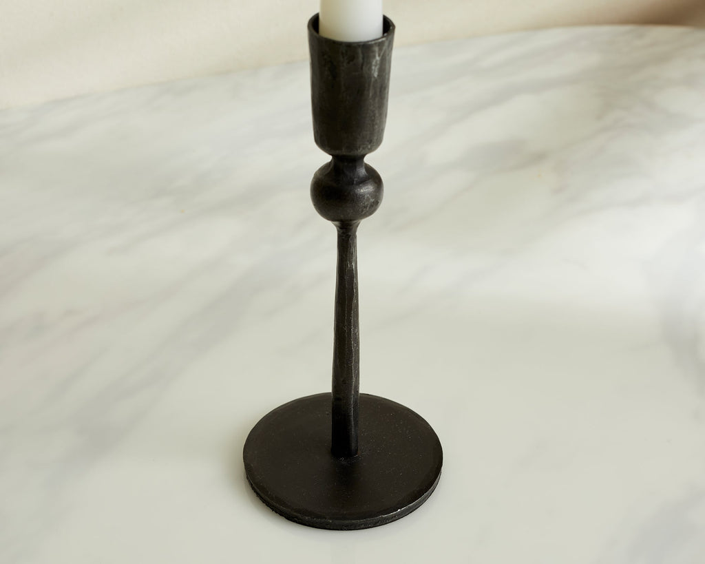 Aruma Black Candle Holder – Cast Iron Rustic Taper Candlestick