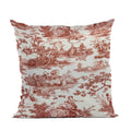 Plutus Red Beige Heritage Haven Picture Luxury Throw Pillow