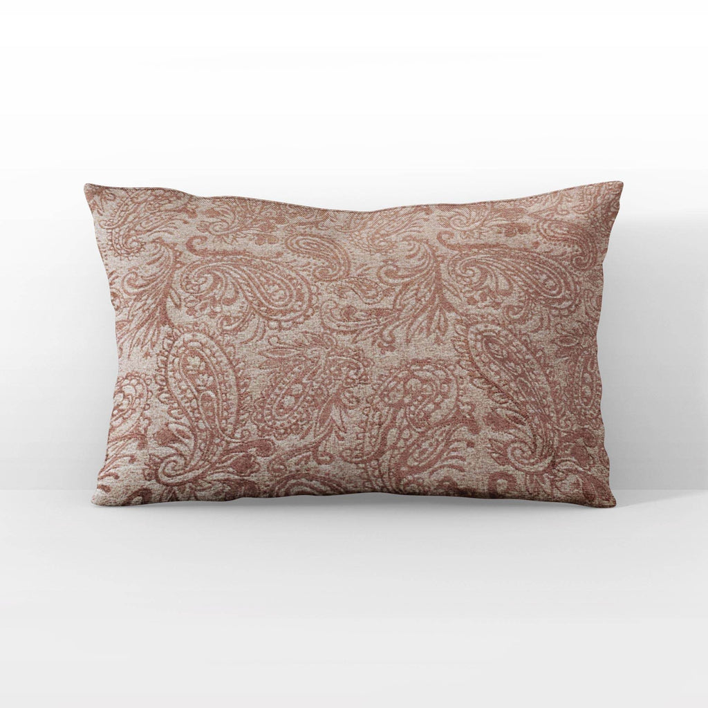 Plutus Terracotta  Rustic Paisley Paisley Luxury Throw Pillow