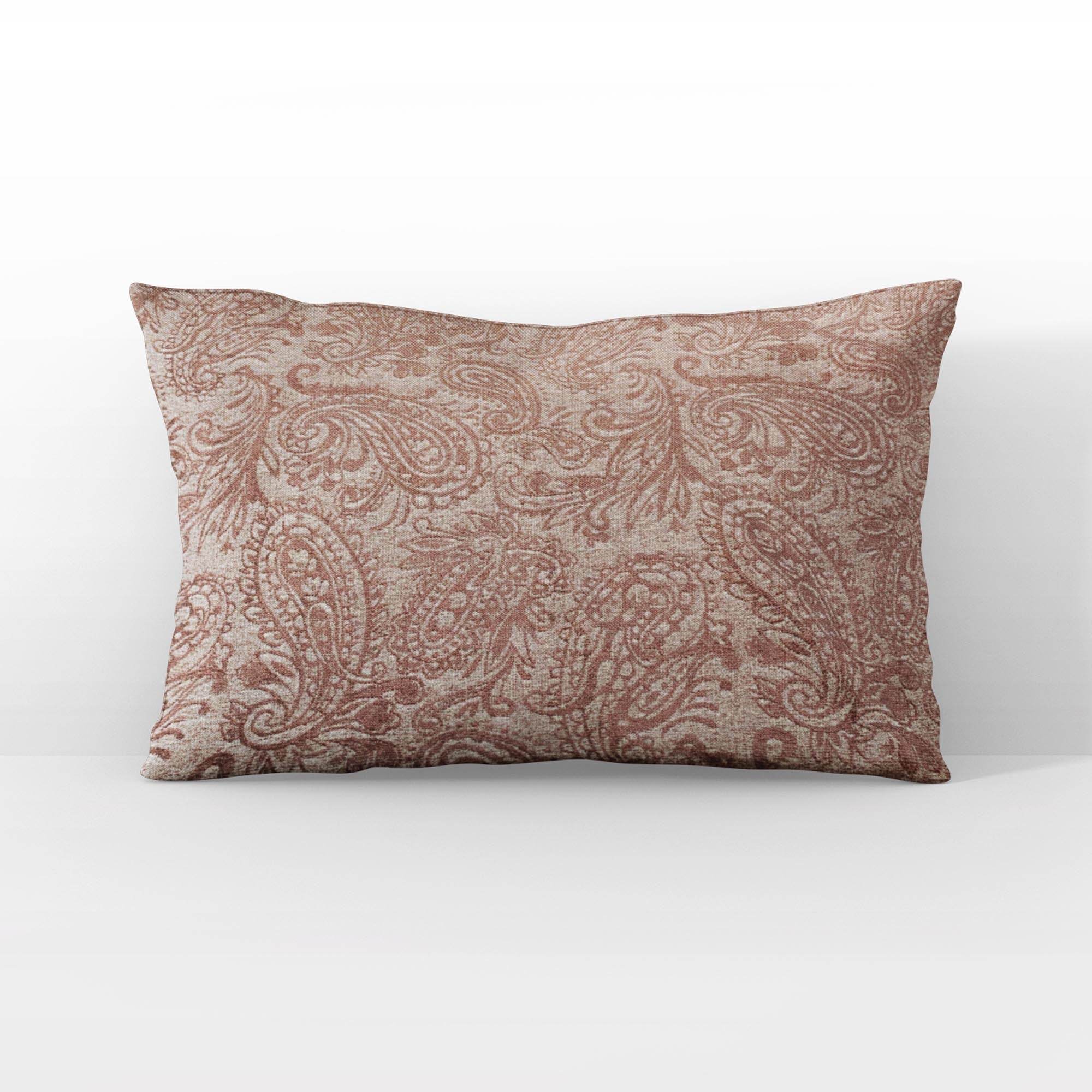 Plutus Terracotta  Rustic Paisley Paisley Luxury Throw Pillow
