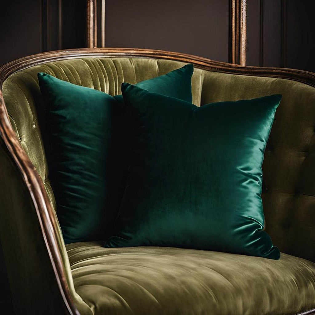 Plutus Emerald Opulence Velvet Luxury Throw Pillow