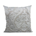 Plutus Versailles Grandeur Damask Gray Silver Velvet Luxury Throw Pillow