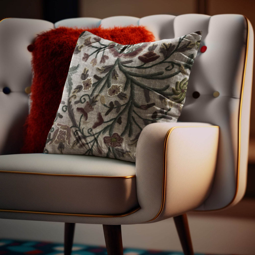 Plutus Whispering Thicket Floral Multicolor Luxury Throw Pillow