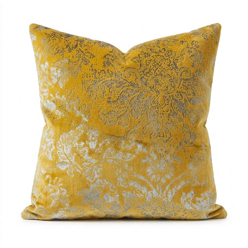 Golden Cosmo Textured Luxury Throw Pillow