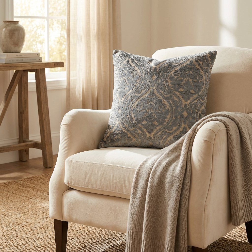 Tulip Zen Green Taupe Luxury Throw Pillow