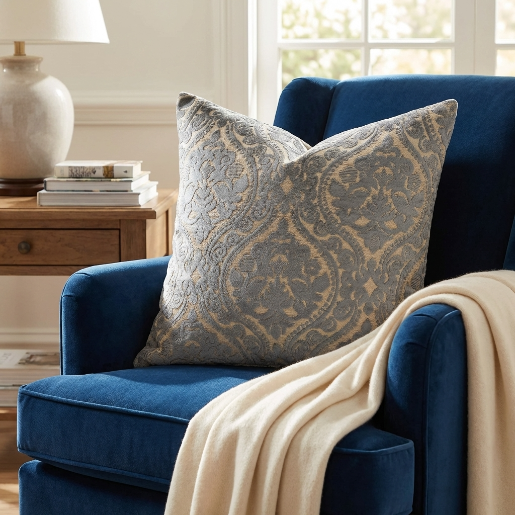 Tulip Zen Green Taupe Luxury Throw Pillow