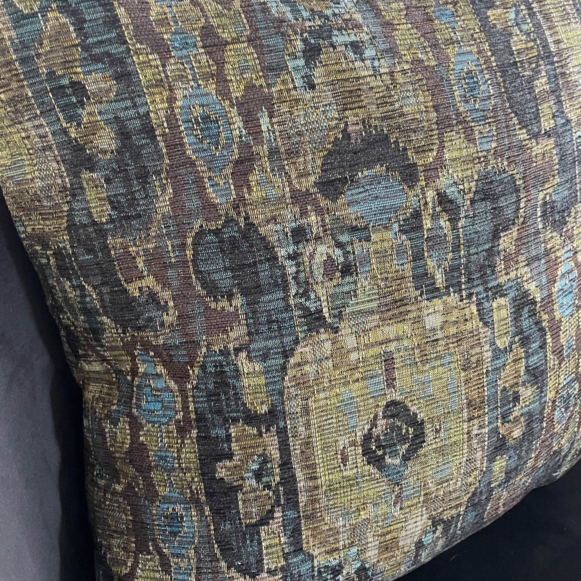 Sonoma Canyon Green Navy and Blue Handmade Luxury Pillow