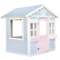 NNEMB Cubby House, Outdoor Wooden DIY Timber Cottage Style Playhouse, for Children
