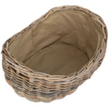 Boat Shaped Rattan Log Basket with Cordura Lining