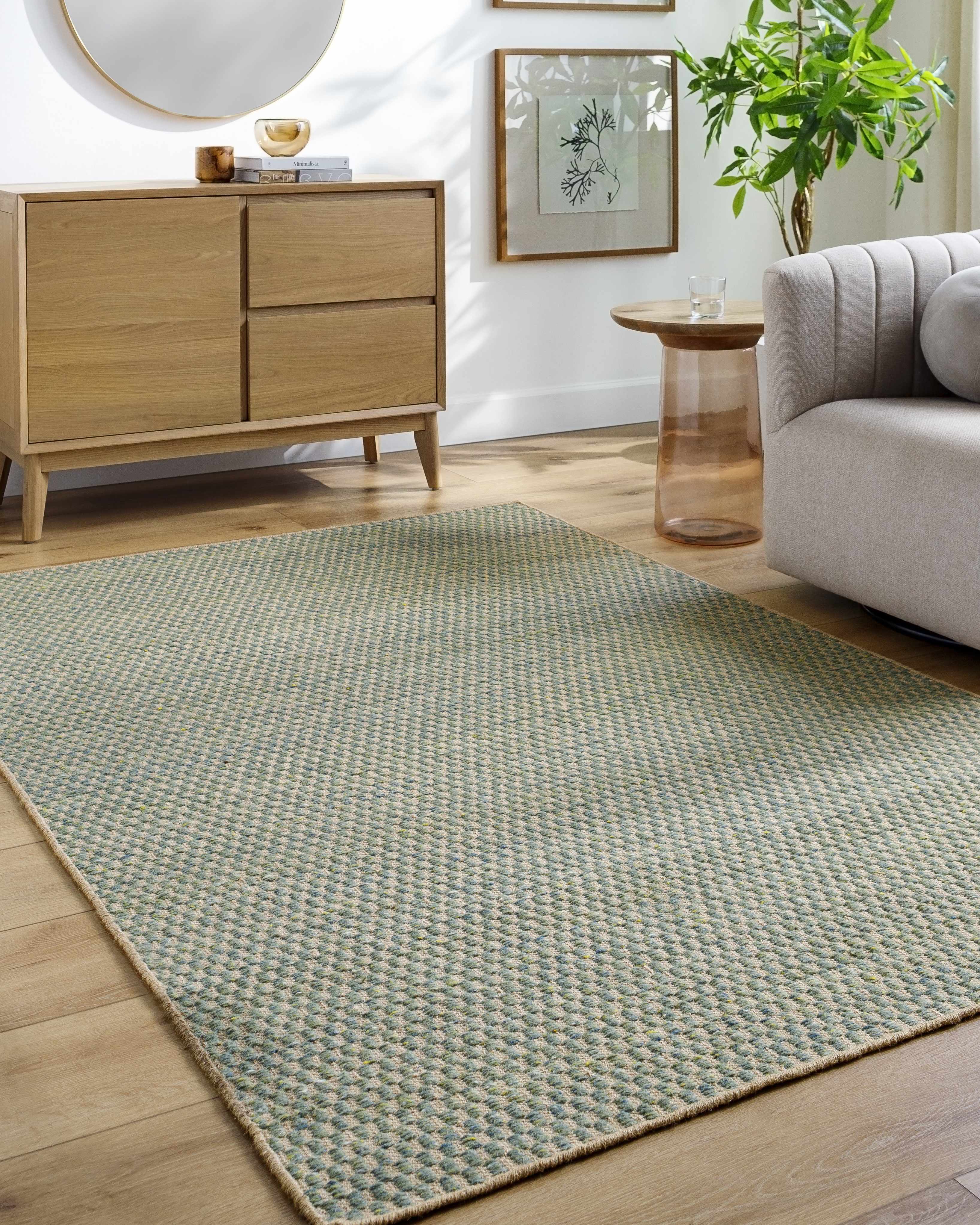 Verdel Sage Cottage Farmhouse Wool Handmade Area Rug - Clearance