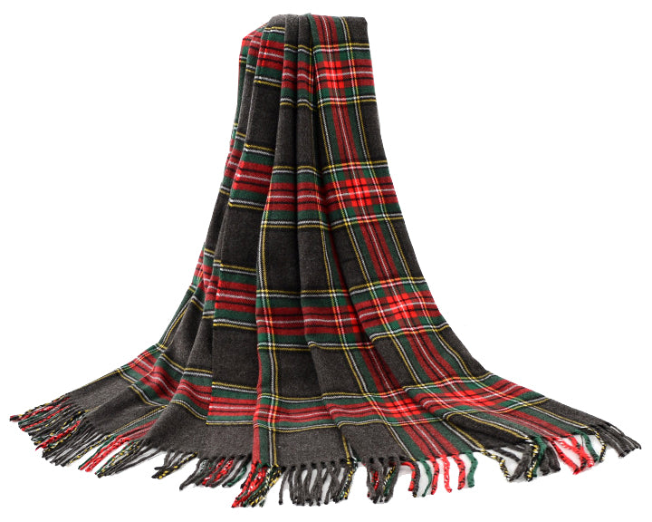 Black Stewart Tartan - Shawl Scarf