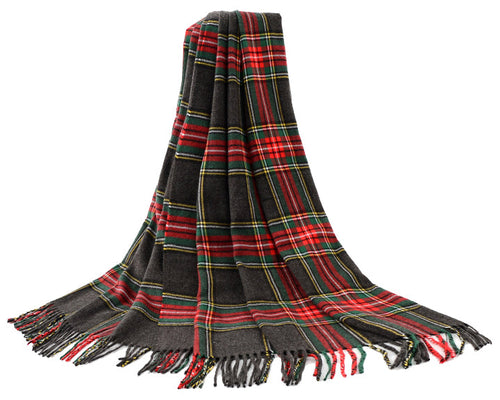 Black Stewart Tartan - Shawl Scarf
