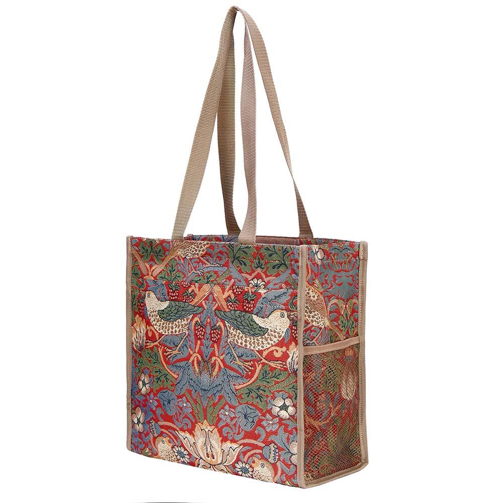 William Morris Strawberry Thief Red - Shopper Bag