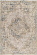 Sample Kosta Beige & Blue Medallion Area Rug - Clearance