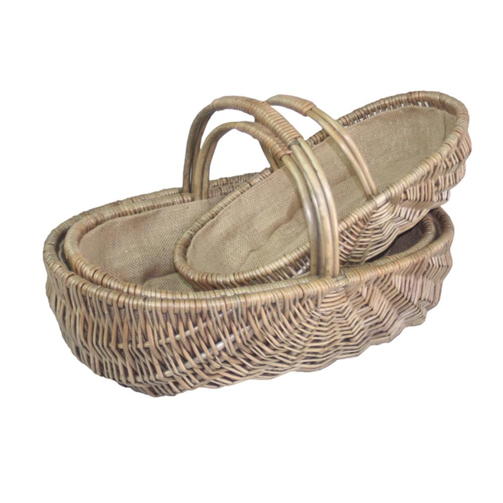 Shallow Antique Wash Lined Garden Trug