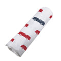 Blue and Red Fire Trucks Swaddle