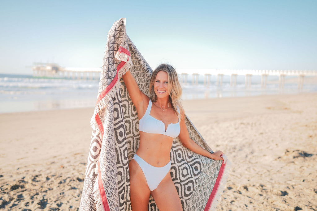 Ikat Black Turkish Throw