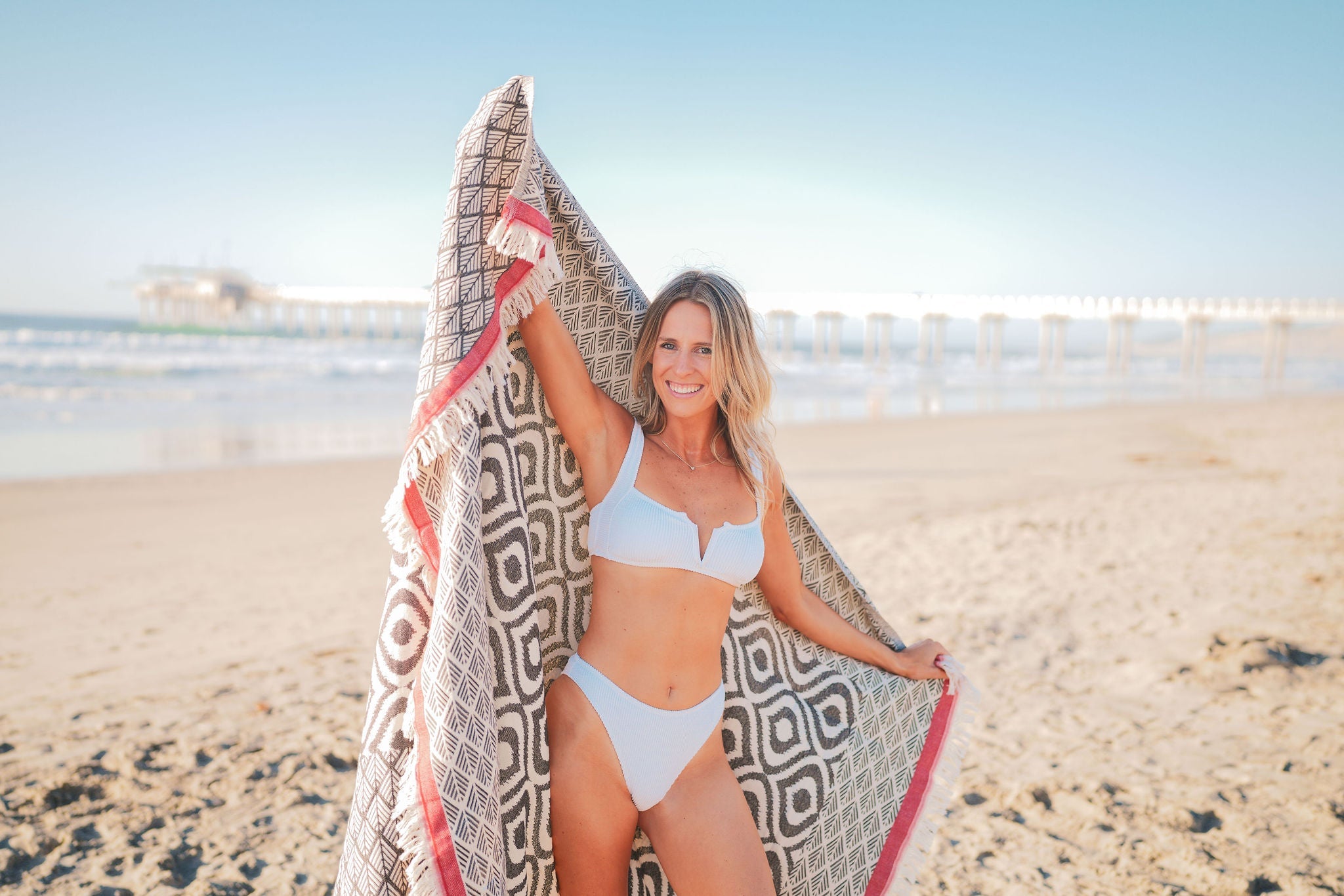 Ikat Black Turkish Throw