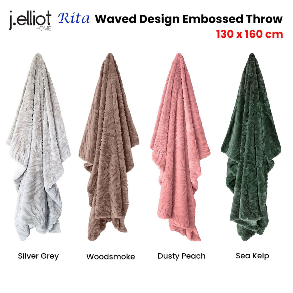 NNEDSZ Home Rita Sea Kelp Faux Mohair Throw Rug 130 x 160cm