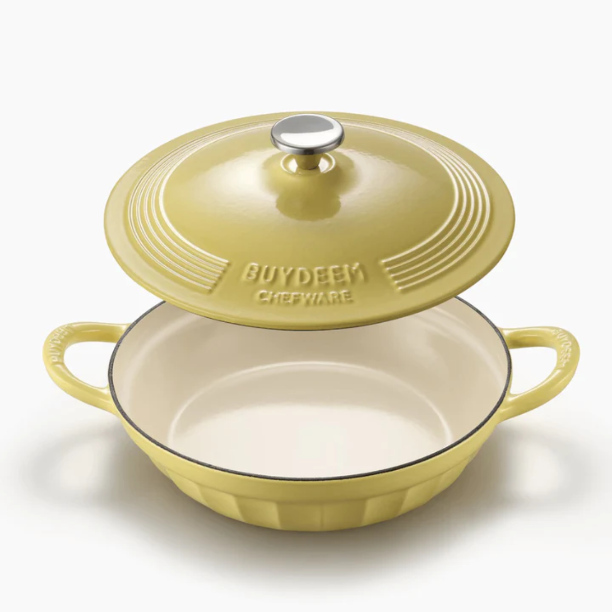 NNEDSZ BUYDEEM CP581 Enameled Cast Iron Dutch Oven Yellow