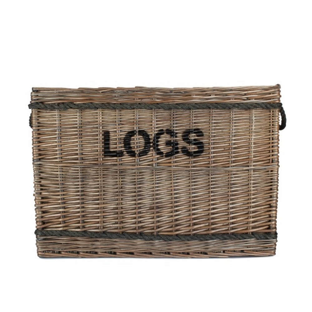 Jumbo Rope Handle Wicker Log Basket