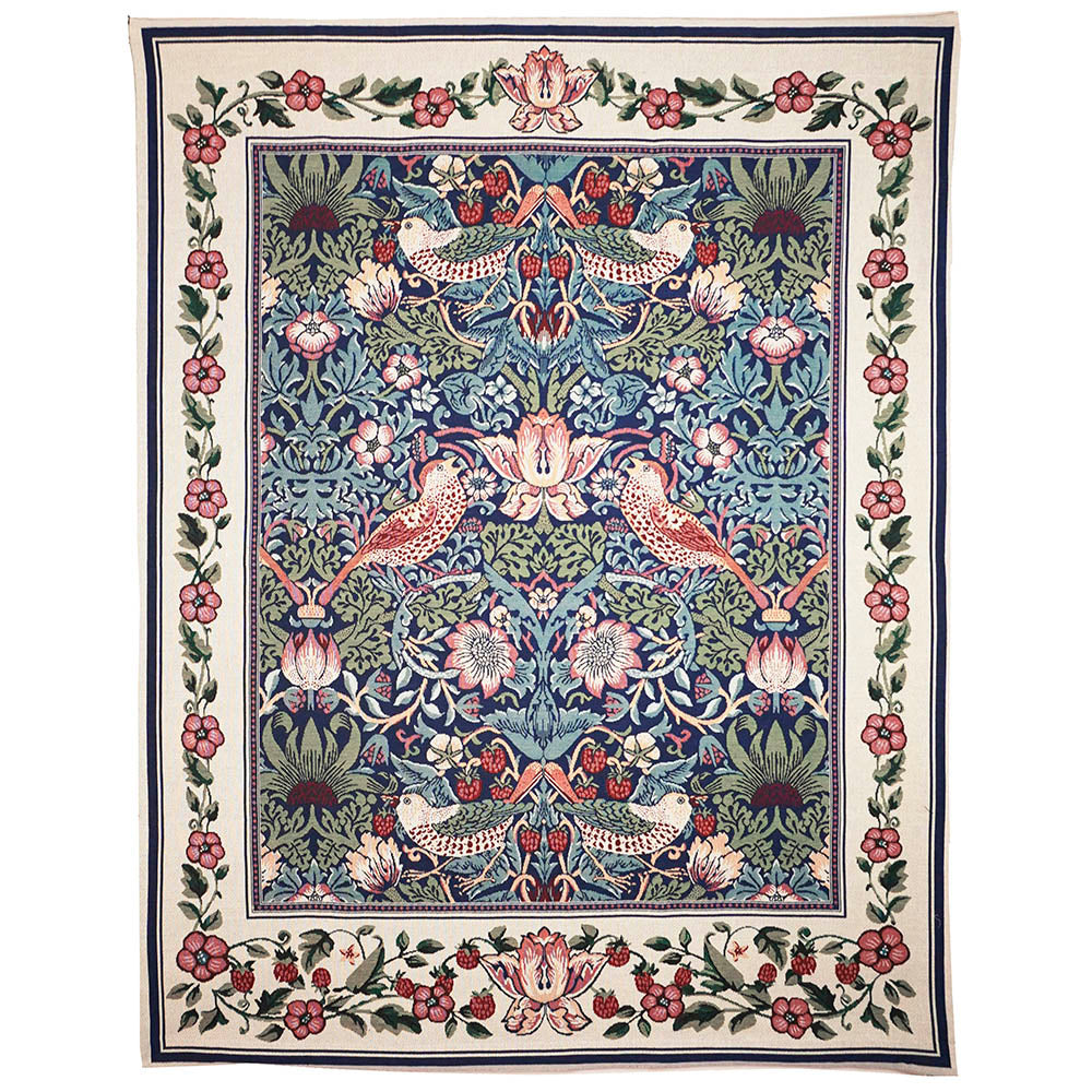 William Morris Strawberry Thief Blue - Wall Hanging 112cm x 140cm (70 rod)