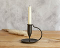 Nero Black Iron Candle Holder – Single Rustic Candlestick