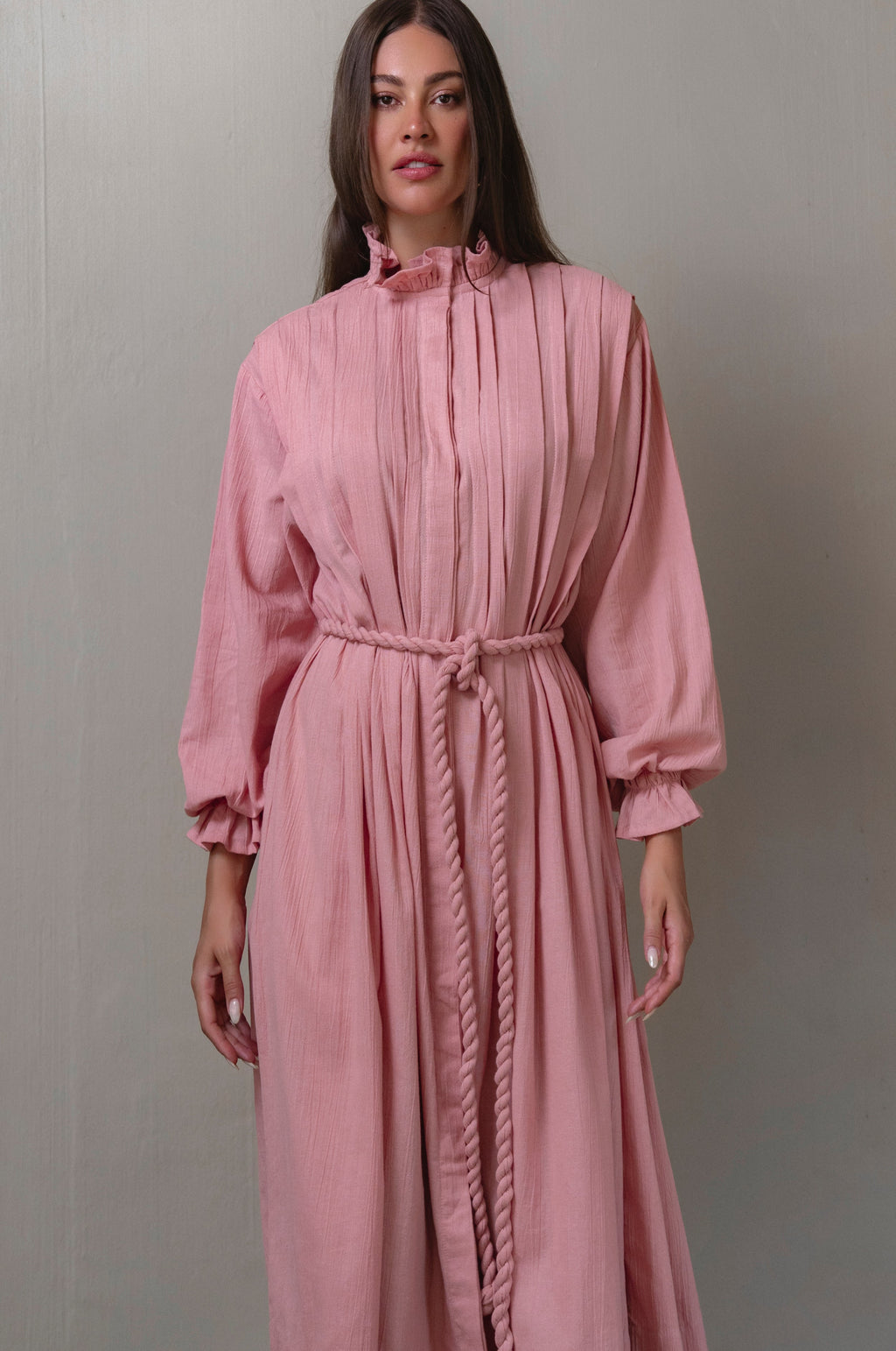 Yasmina Ruffle Linen Dress