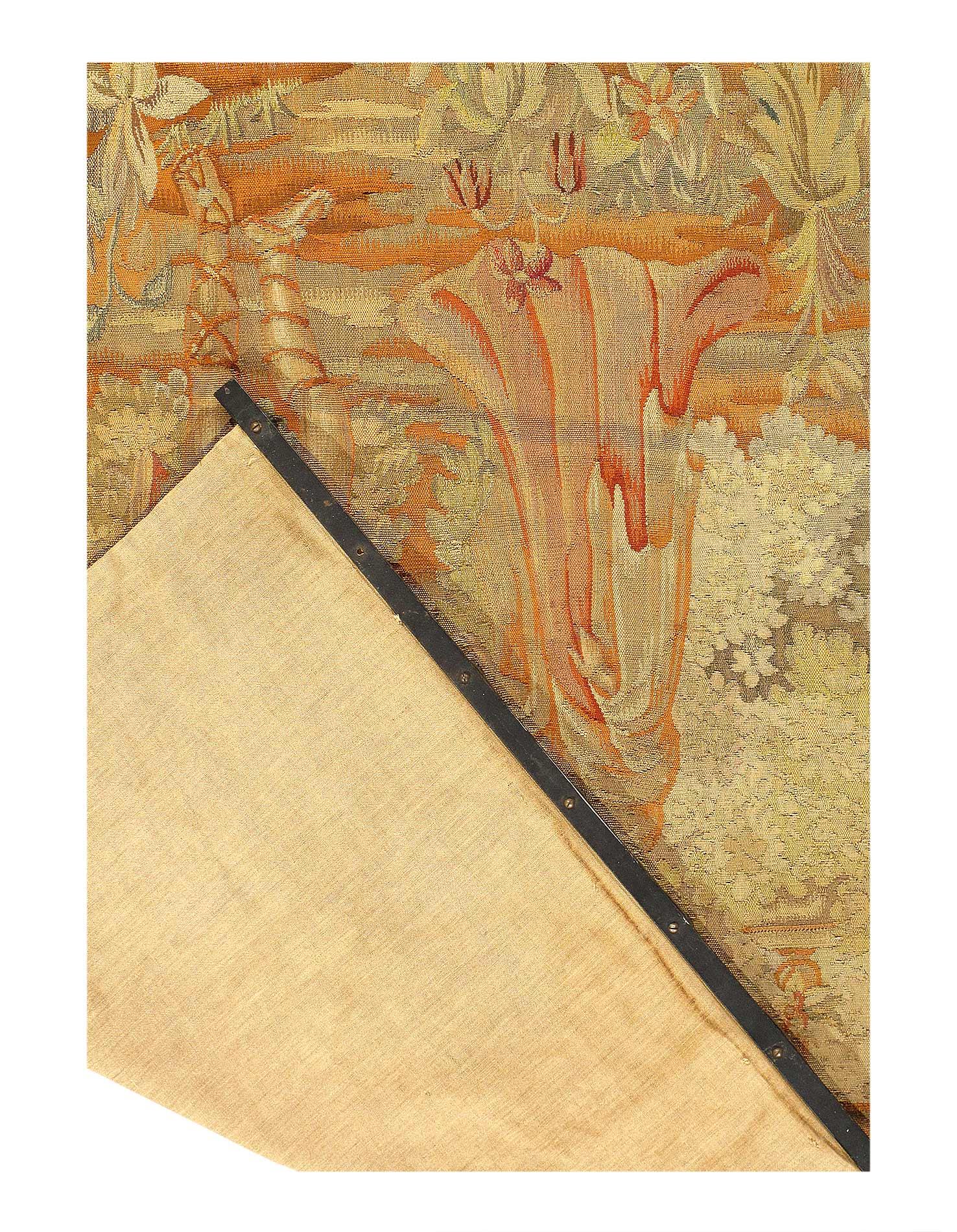 Canvello Circa 1870 Hand Knotted Antique Tapestery - 4'7" X 5'6''