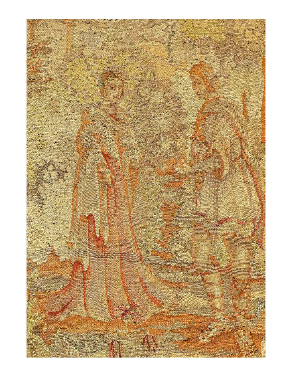 Canvello Circa 1870 Hand Knotted Antique Tapestery - 4'7" X 5'6''