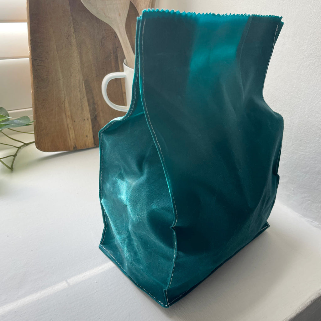WAXED COTTON POTATO SACK - TURQUOISE