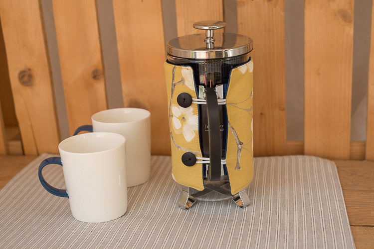Cafetiere Cover - Mustard Floral
