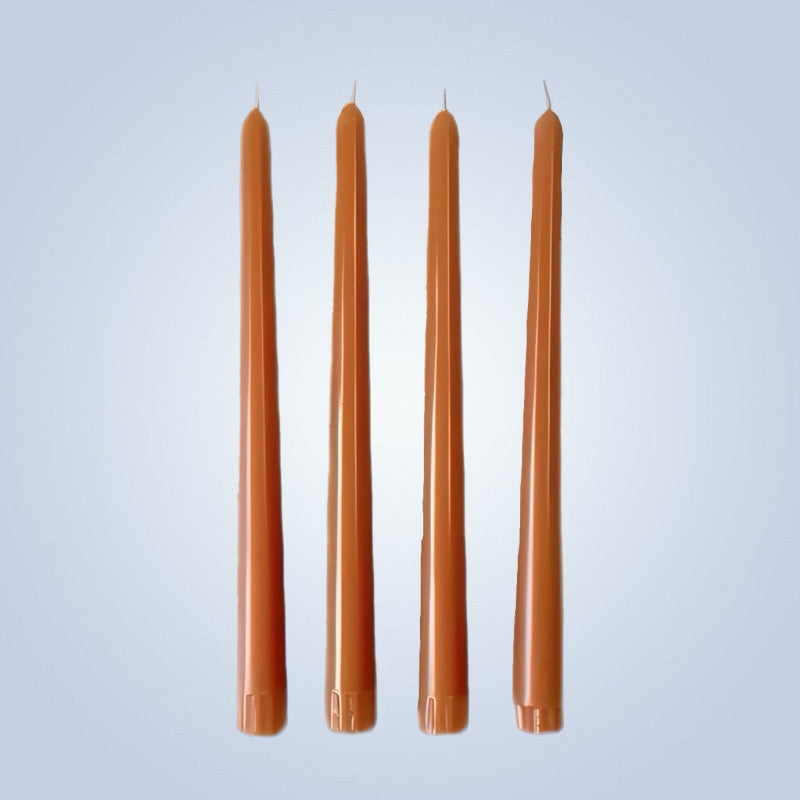 Coloured Beeswax Taper Candle | Coral Flare