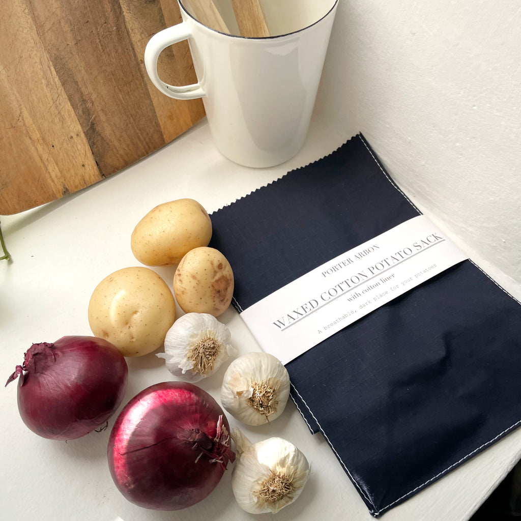 WAXED COTTON POTATO SACK - NAVY