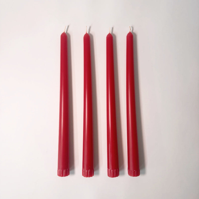 Coloured Beeswax Taper Candle | Ruby