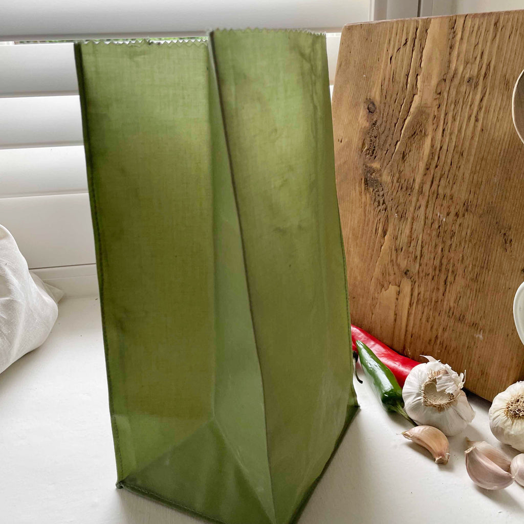 WAXED COTTON POTATO SACK - MOSS GREEN
