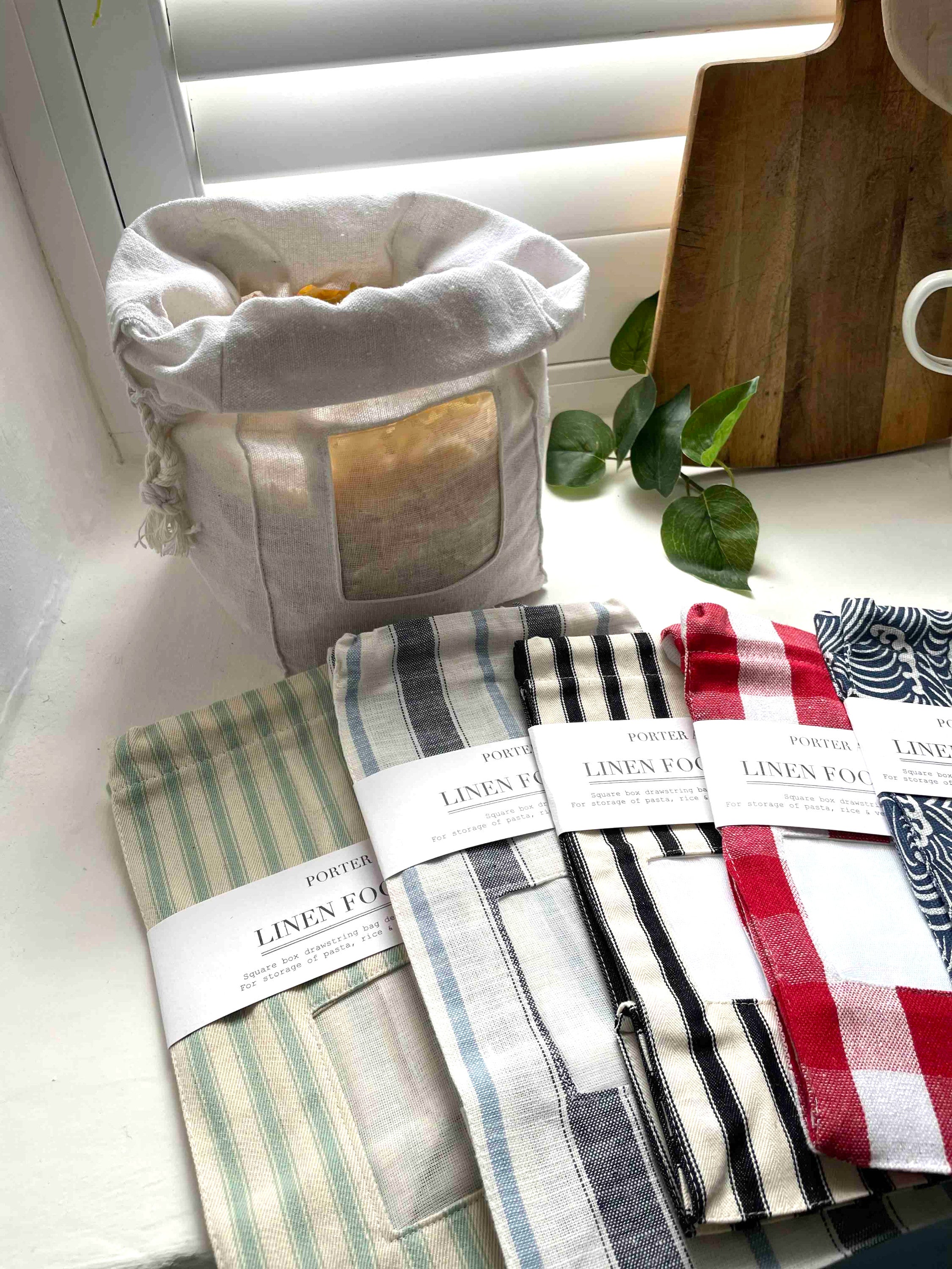 LINEN FOOD SACK - Red Gingham