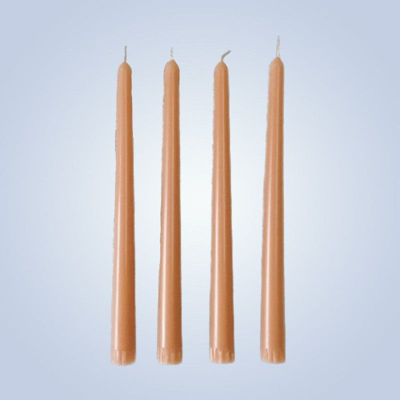 Coloured Beeswax Taper Candle | Peach Nectar